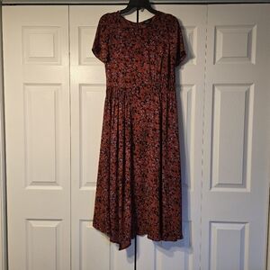 Simply Vera Vera Wang Women's Crewneck Cap Sleeve Asymmetrical Midi Dress Size S